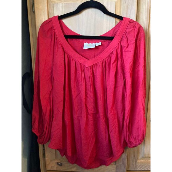 🧺Maeve by Anthropologie | Boswell Blouse in Red | Size 6 - Picture 2 of 7